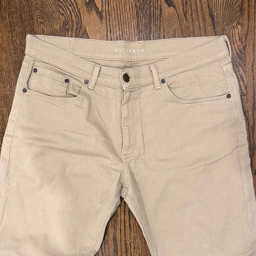 Mott & Bow Men's Slim Fit Tan Jeans